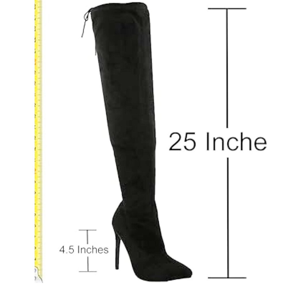 Statement Style Pointed Toe Thigh-High Silhouette… - image 6